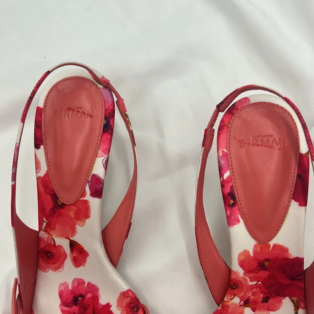 Alexandre Birman Maia 60 Canvas & Leather Slingback Sandal, Pink size 38/8 - Picture 5 of 11